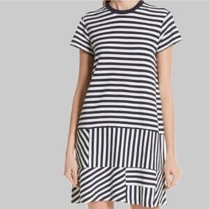 ATM Anthony Thomas Melilo Striped Pique Pima Cotton Shift Dress Size S Small